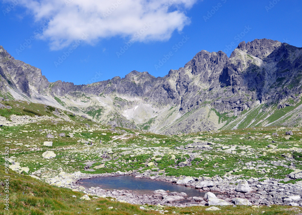 The High Tatras mountains and lake, Slovakia, Europe