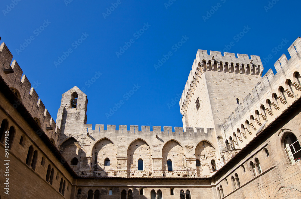 Papal Palace (circa 1370). Avignon, France