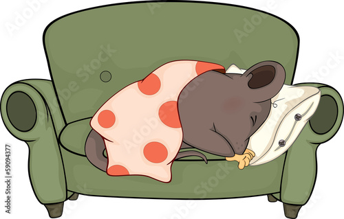 Sleeping mouse cartoon