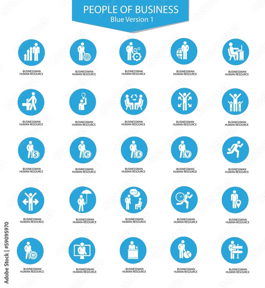 Set of Businessman icons,Blue version,vector Set of Businessman icons,Blue version,vector