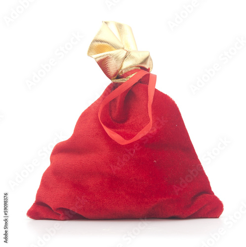 Red gift on white background