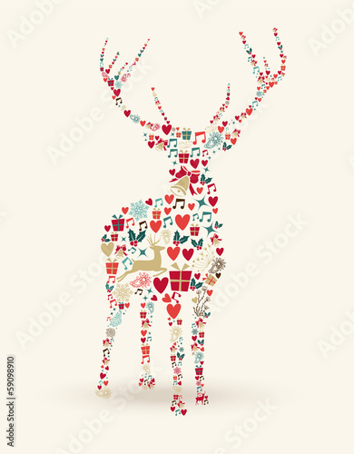 Merry Christmas deer illustration