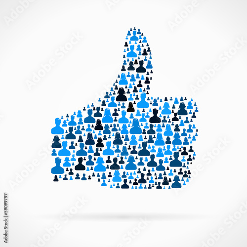 Like made out of large group of people silhouettes