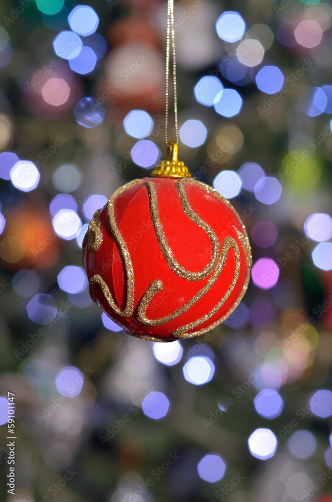 Fototapeta premium red christmas ball