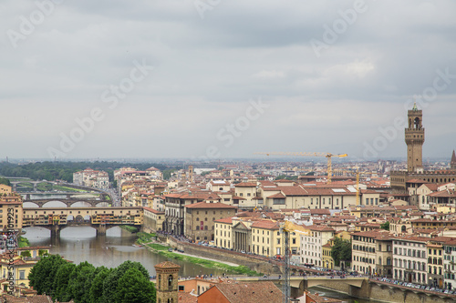 Yellow Crane Over Florence Near Arno