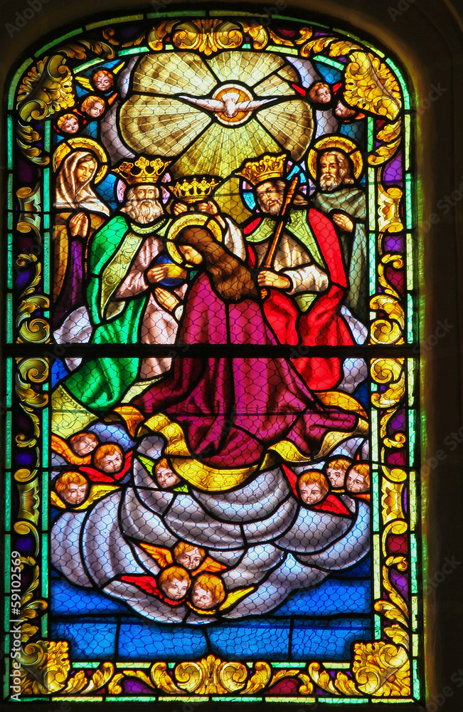 Assumption of Mary - stained glass