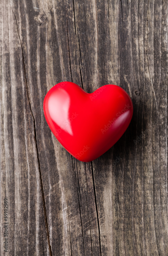 Red heart on Valentine's Day background with copyspace Red heart on Valentine's Day background with copyspace