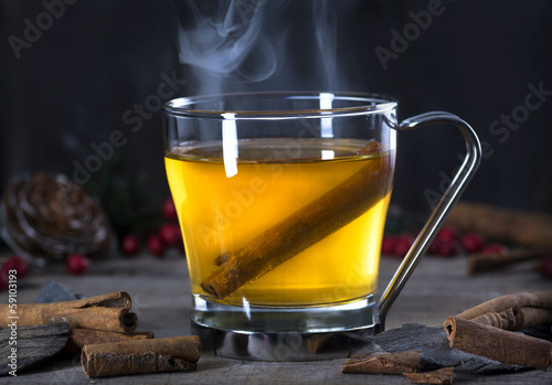 Hot Toddy Cocktail Drink with Cinnamon