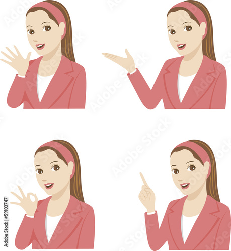 いろいろなポーズのオフィスレディ