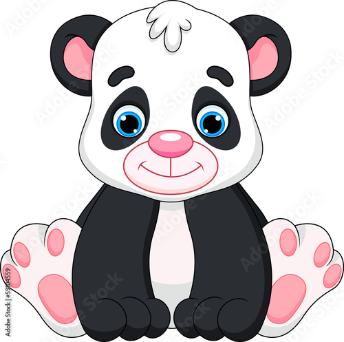 Fototapeta Naklejka Na Ścianę i Meble -  Cute baby panda cartoon