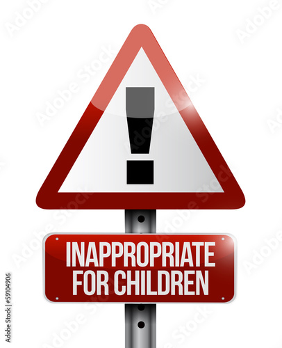 фотографія inappropriate for children warning sign