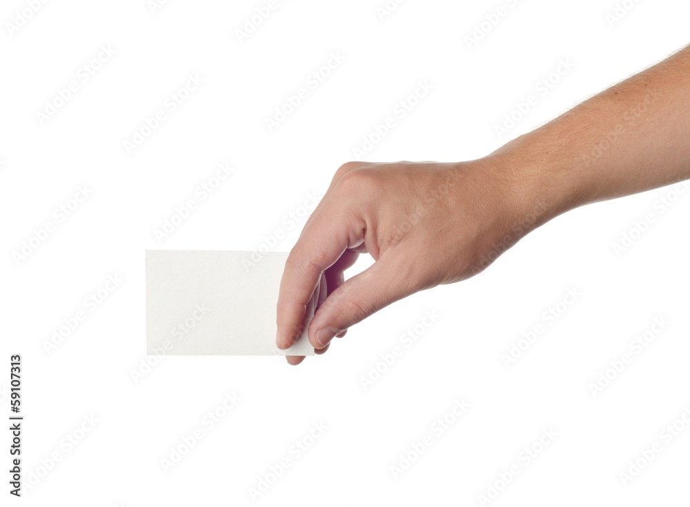 Hand hold blank business card Hand hold blank business card