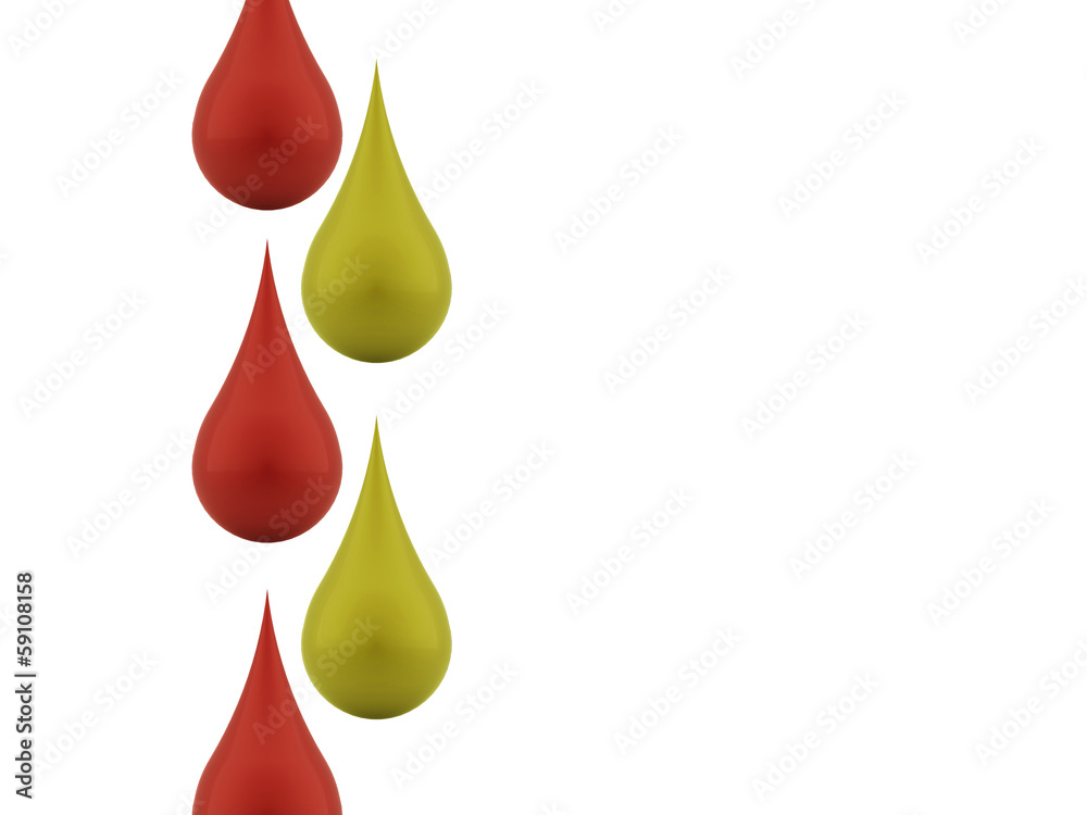 Obraz premium Red and green drops