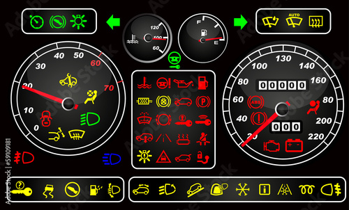 Tachometers and dashboard icons