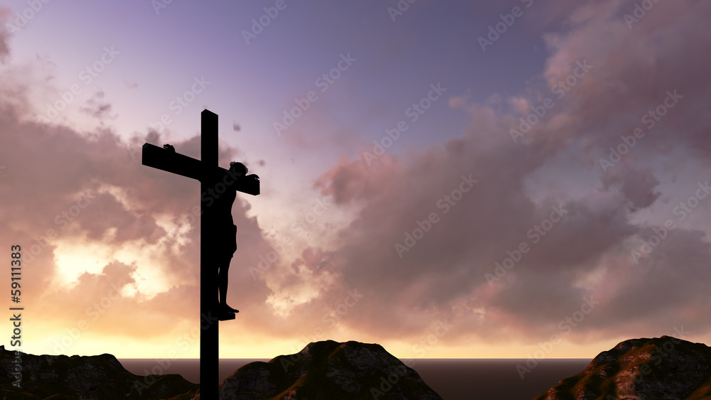 Jesus Crucifixion - obrazy, fototapety, plakaty 