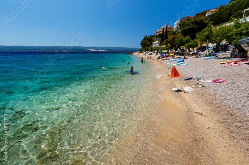 Fototapeta Naklejka Na Ścianę i Meble -  Deep Blue Sea with Transparent Water and Beautiful Adriatic Beac