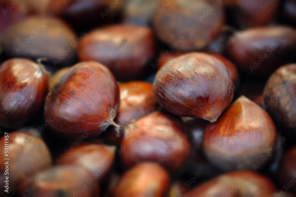 Raw chestnuts background close up macro Raw chestnuts background close up macro