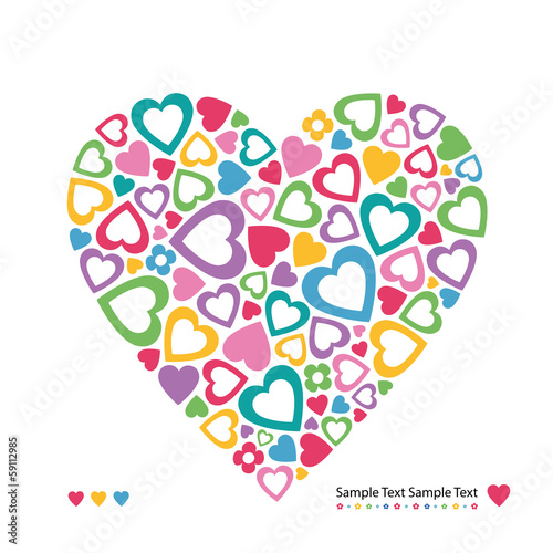 colorful hearts greeting card