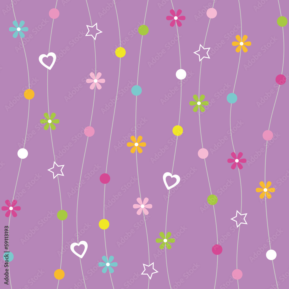 hearts flowers dots and stars pattern hearts flowers dots and stars pattern