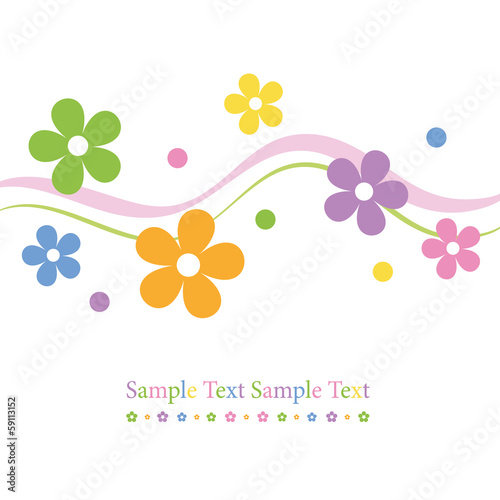 colorful flowers greeting card
