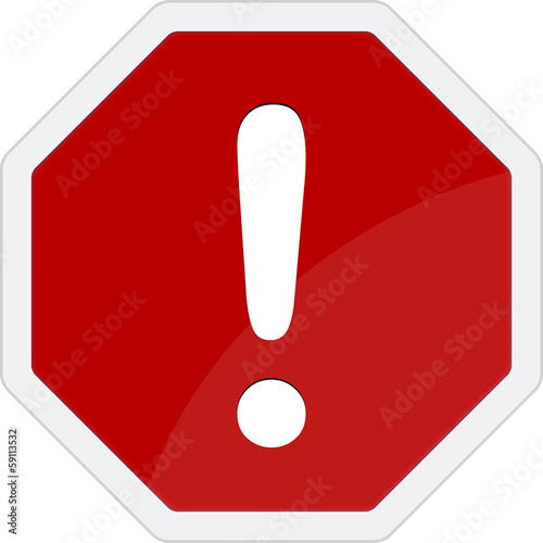 Exclamation danger sign