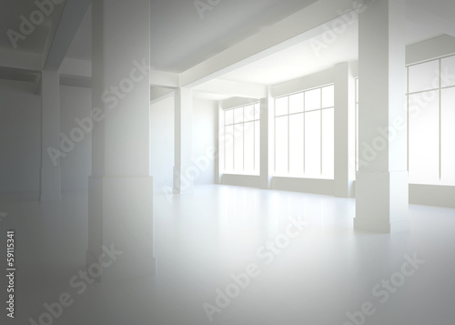 White room with windows