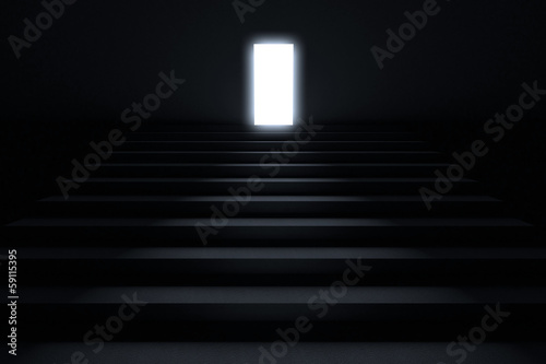 Steps leading to light in the darkness