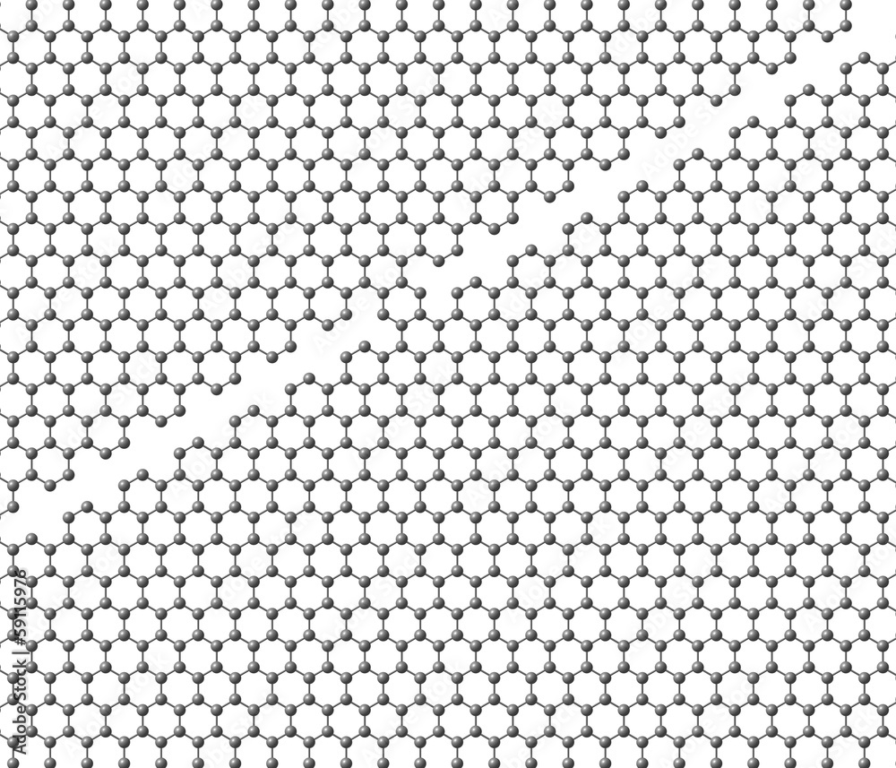 Graphene sheet divided into two parts with a bridge Graphene sheet divided into two parts with a bridge