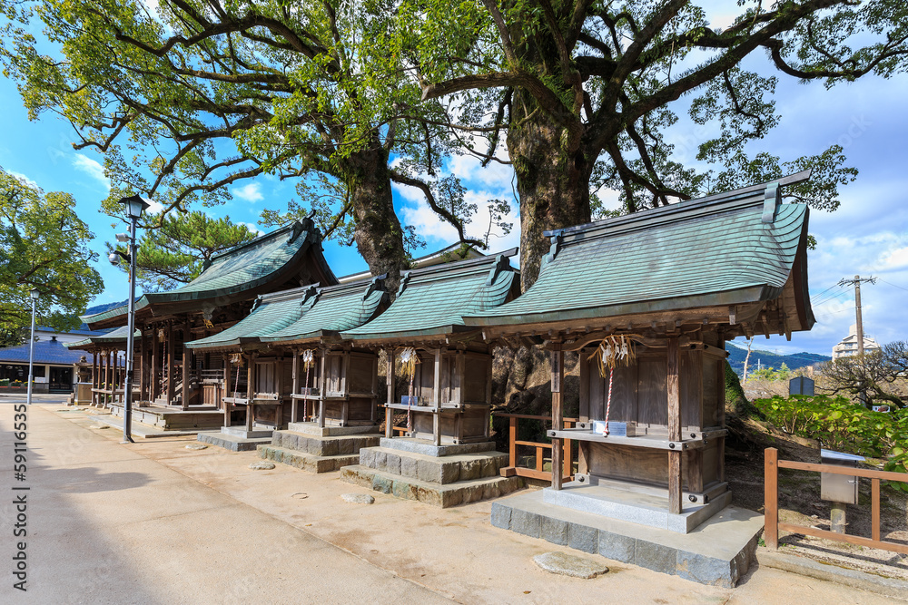 Small wood shrines in Dazaifu Tenmangu area