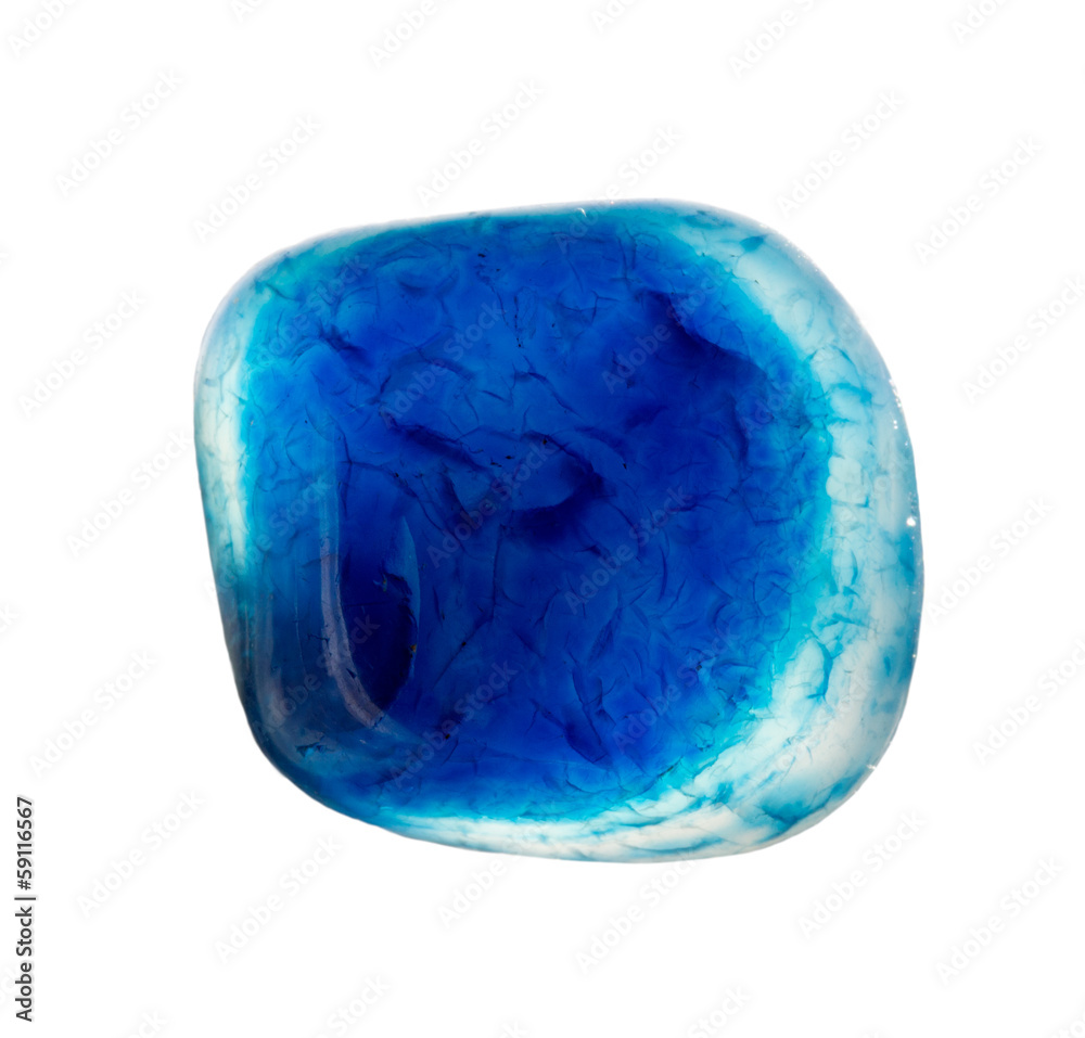 Blue gemstone on white background Blue gemstone on white background