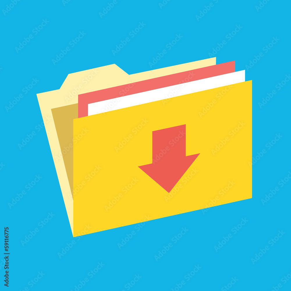 Vector Download Folder Icon Vector Download Folder Icon