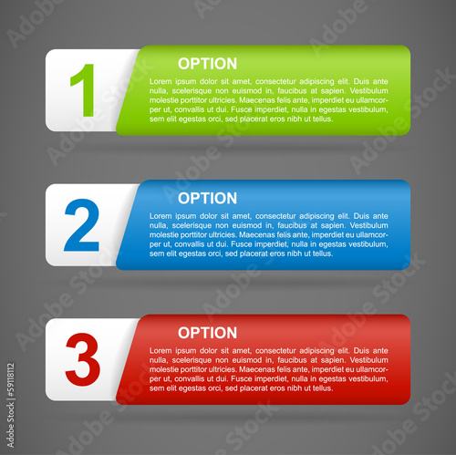 vector color paper option labels