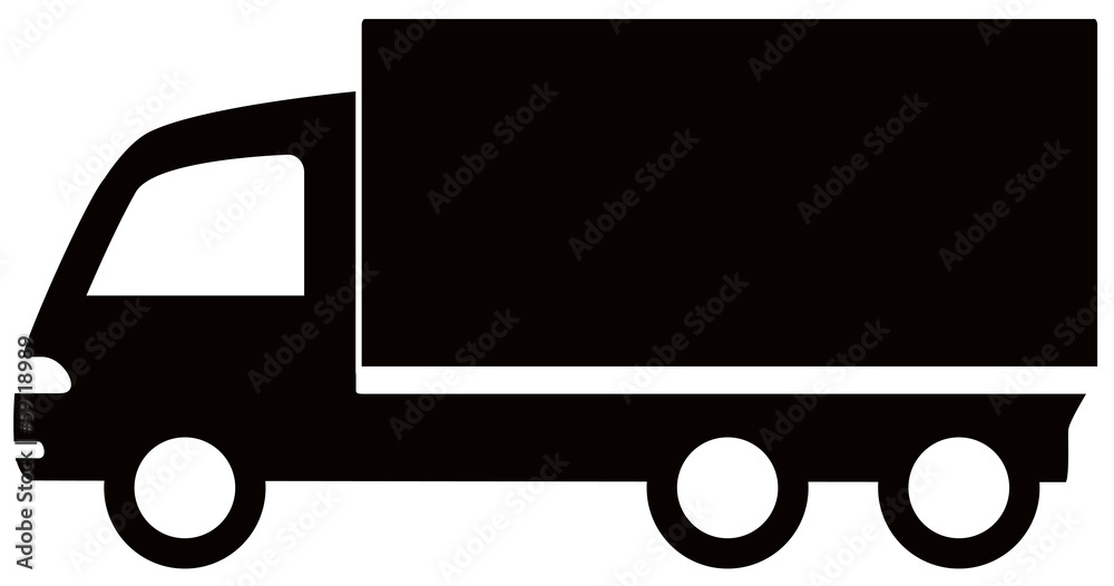 isolated black truck icon - cargo symbol isolated black truck icon - cargo symbol
