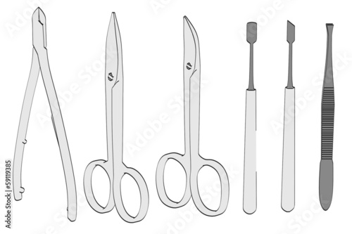 cartoon image of manicure tools