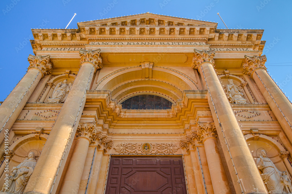 Fototapeta premium Low angle shot of the Xewkija church in the island of Gozo