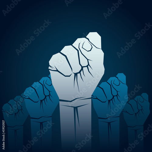 power or unity concept hand background vector