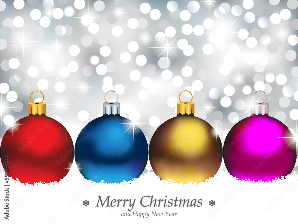 Sparkling Background with Christmas Ornaments