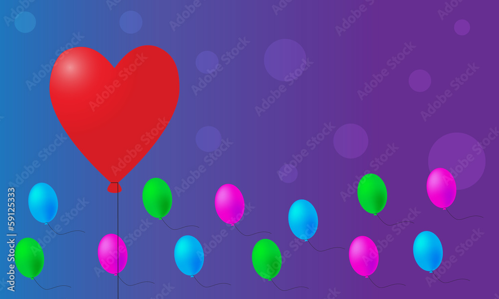 Valentine balloons background
