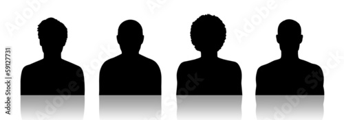 men id silhouette portraits set 2