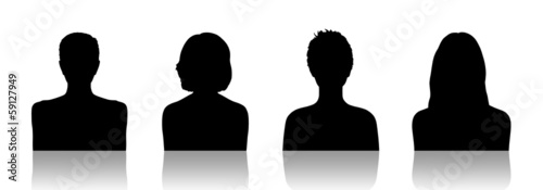 women id silhouette portraits set 2