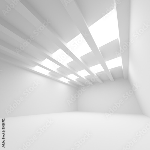 White abstract architecture background. Empty room interior