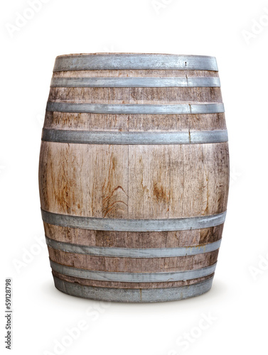 Holzfass mit Metallringen