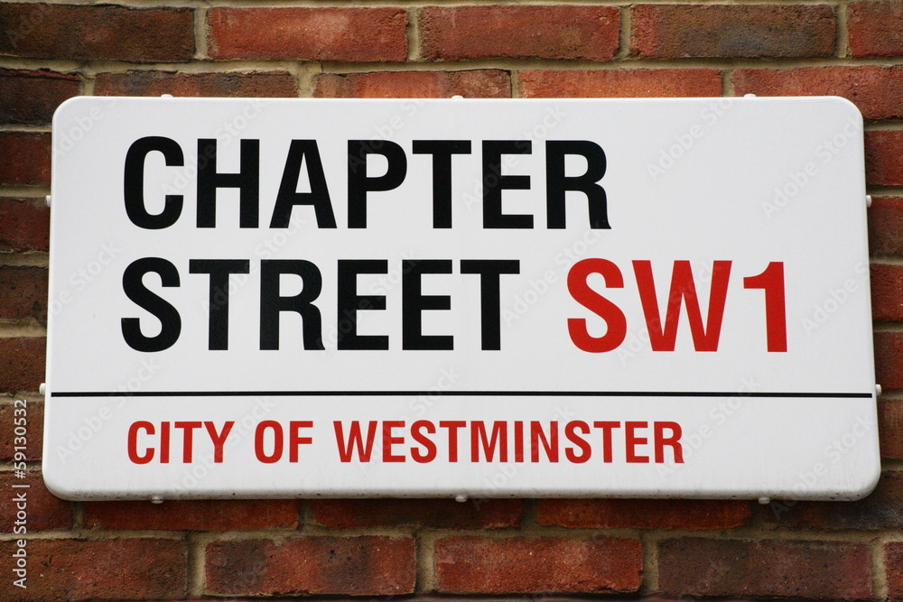 Chapter Street sign a famous address in London Chapter Street sign a famous address in London