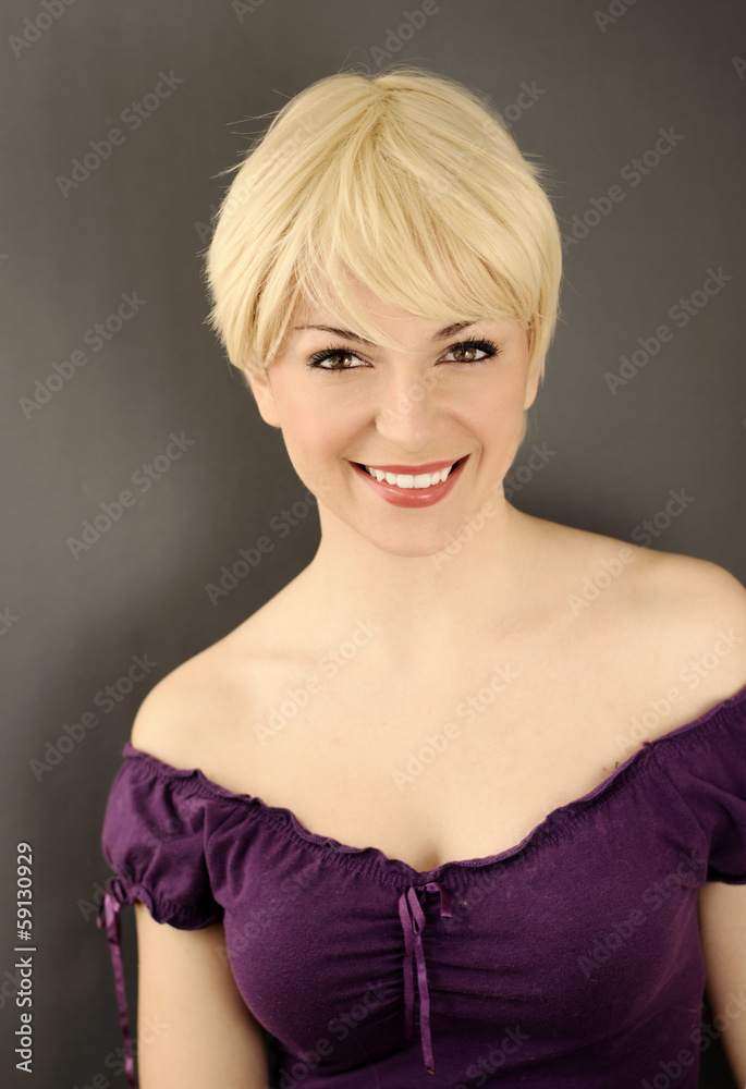 Pretty girl with short hair Pretty girl with short hair