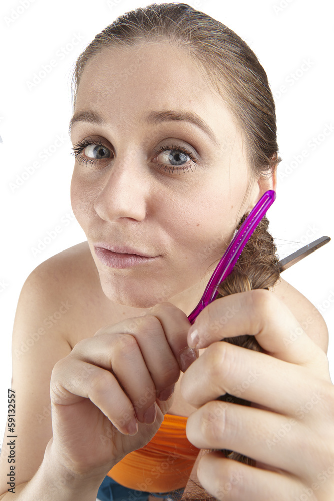 Frau mit Zopf Stock Photo Adobe Stock