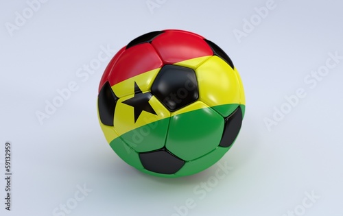 Soccer ball with Ghana flag
