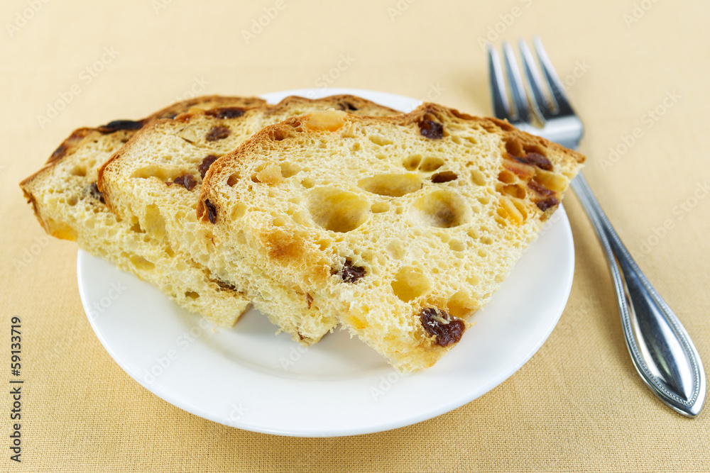 Fresh Golden Italian Cake Slices for Breakfast