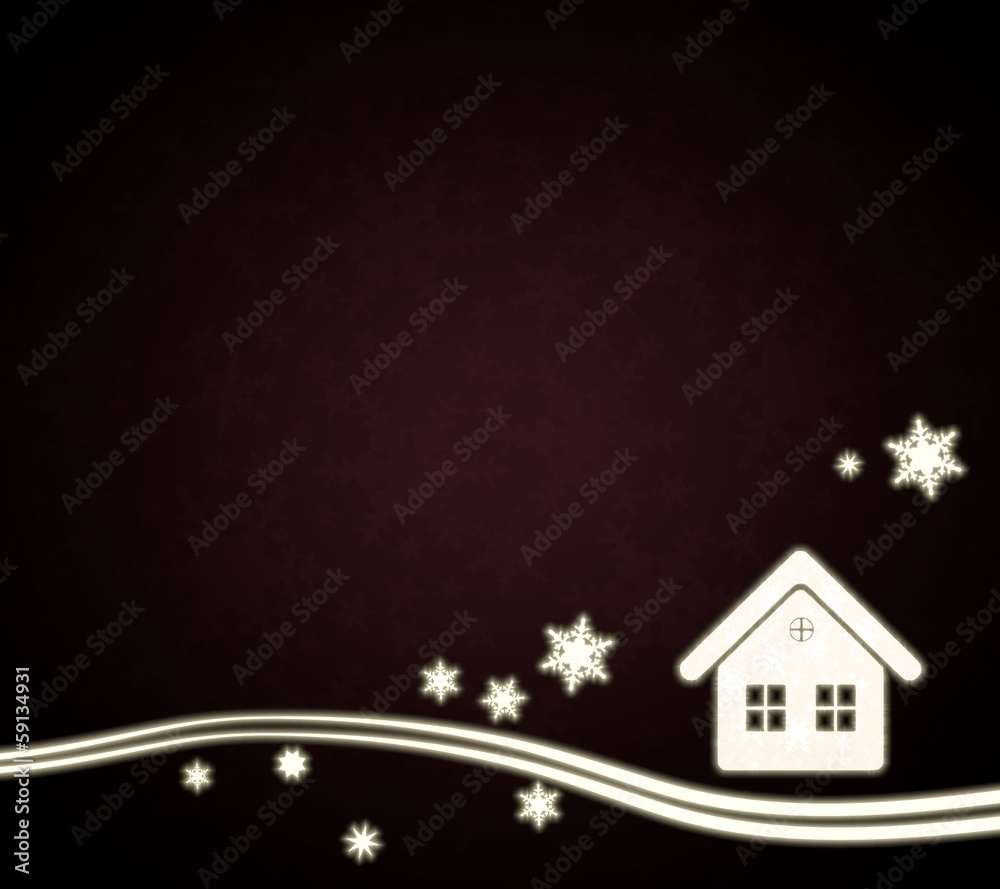 a house template red christmas background