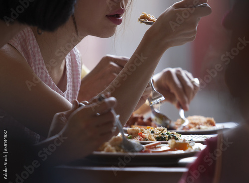 woman eating meal