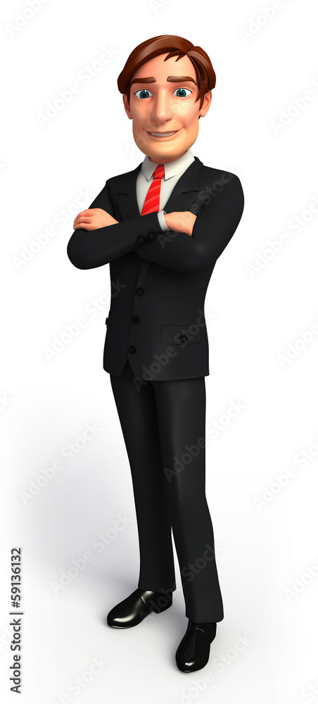 Young Business man with folding hand Young Business man with folding hand